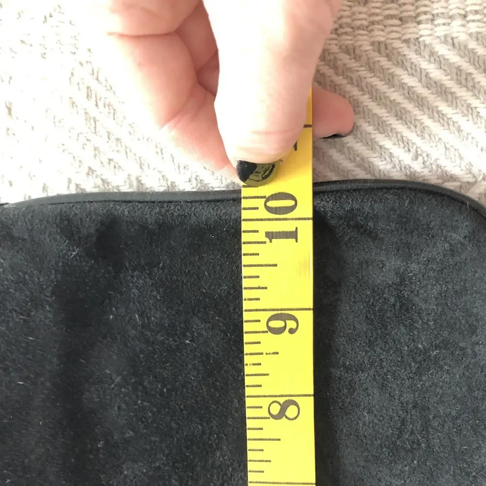 Black Suede Clutch Wristlet Shirl Miller Ltd Purse USA Excellent Vintage